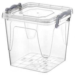 Quadratischer Behälter, Aufbewahrungsbox, Transparentbox, Kunststoffbox, Klappbox, Plastikbox – transparent – 3,70 Liter