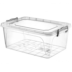 Rechteckig Behälter, Aufbewahrungsbox, Transparentbox, Kunststoffbox, Klappbox, Plastikbox – transparent – 20,00 Liter