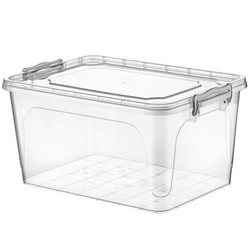 Rechteckig Behälter, Aufbewahrungsbox, Transparentbox, Kunststoffbox, Klappbox, Plastikbox – transparent – 25,00 Liter