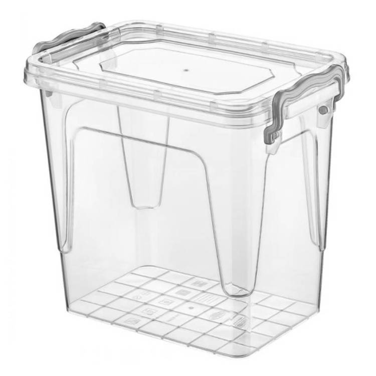 Quadratischer Behälter, Aufbewahrungsbox, Transparentbox, Kunststoffbox, Klappbox, Plastikbox – transparent – 1,45 Liter