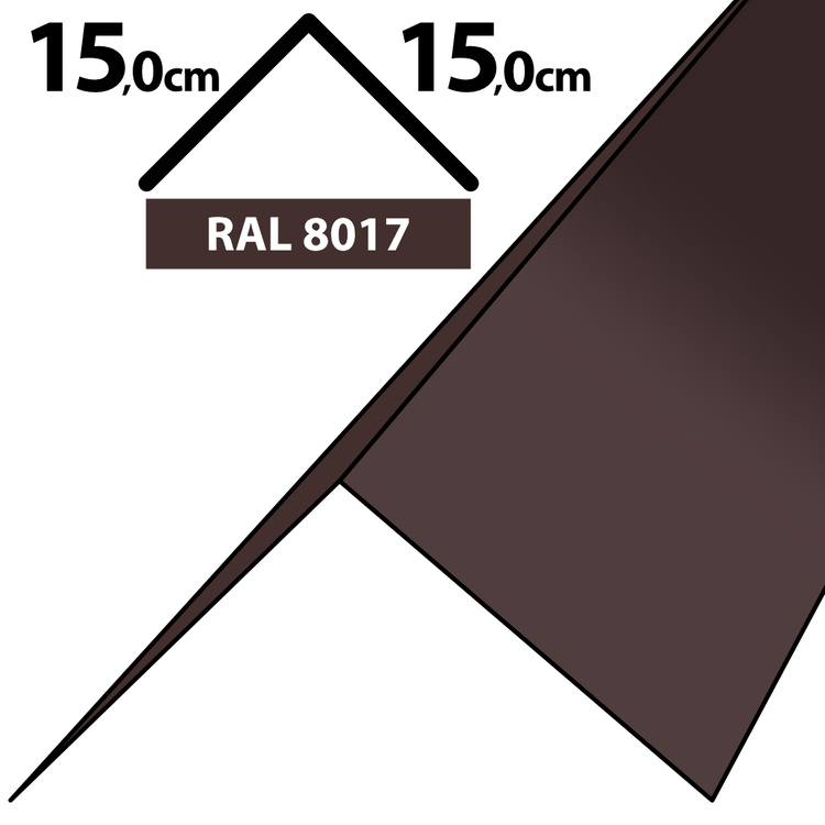 1m Winkelblech Kantblech Kante Blechwinkel pulverbeschichtetes 0,5mm, Zuschnitt 30cm -RAL-8017 Braun