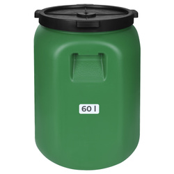 Weithalsfass Sauerkrautfas Regen Fass Gepäcktonne Camping, grün - 60 Liter