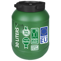 Weithalsfass Sauerkrautfas Regen Fass Gepäcktonne Camping, grün - 30 Liter