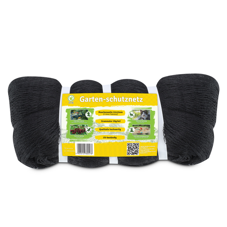 Vogelschutznetz Teichnetz Obstbaumnetz Schutznetz sehr stark - schwarz - 7,5x7,5 Meter
