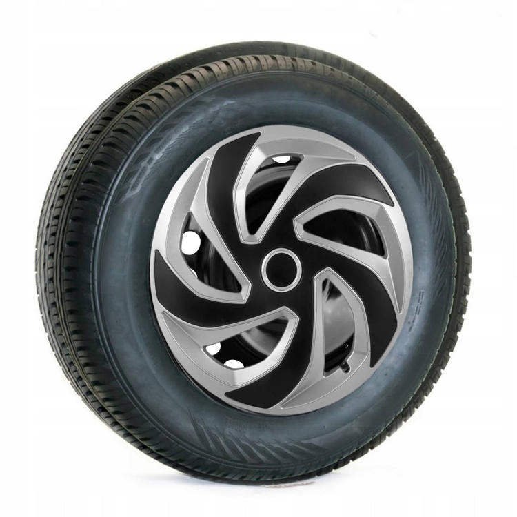 Radkappen, Radkappen silber&schwarz REX RING MIX 15" - 4er Set