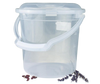 Eimer, Plastikeimer, Haushaltseimer, Wassereimer, Kunststoffeimer mit Tragebügel Skala und Deckel, transparent - 10L