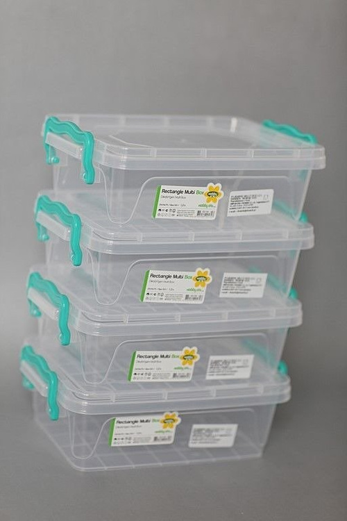 Rechteckig Behälter, Aufbewahrungsbox, Transparentbox, Kunststoffbox, Klappbox, Plastikbox – transparent – 25,00 Liter