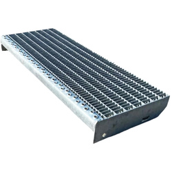 Metallstufe verzinkt Gitterroststufen Treppenstufen, Maschenweite 33x11 mm - 1000/270 mm