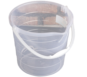 Eimer, Plastikeimer, Haushaltseimer, Wassereimer, Kunststoffeimer mit Tragebügel Skala, transparent - 13L