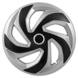 Radkappen, Radkappen silber&schwarz REX RING MIX 15" - 4er Set