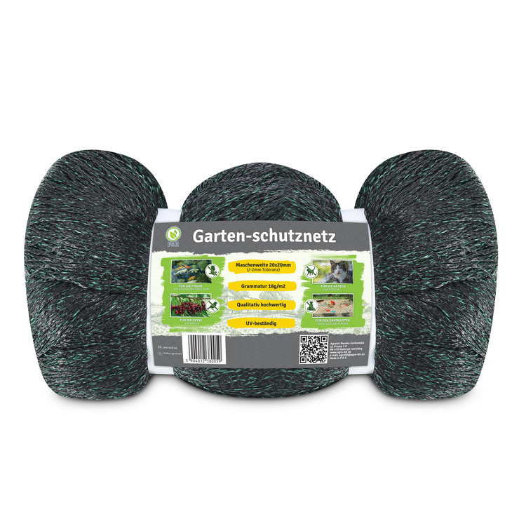 Vogelschutznetz Teichnetz Obstbaumnetz Schutznetz sehr stark - schwarz/grün - 2,0x10,0 Meter