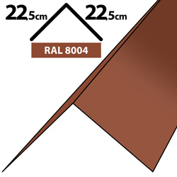 1m Winkelblech Kantblech Kante Blechwinkel pulverbeschichtetes 0,5mm, Zuschnitt 45cm -RAL-8004 Ziegelrot