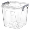 Quadratischer Behälter, Aufbewahrungsbox, Transparentbox, Kunststoffbox, Klappbox, Plastikbox – transparent – 3,70 Liter