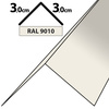 2m Winkelblech Kantblech Kante Blechwinkel pulverbeschichtetes 0,5mm, Zuschnitt 6cm -RAL-9010 Weiß
