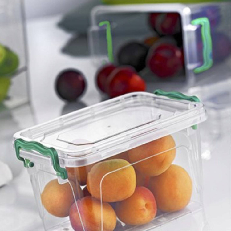 Rechteckig Behälter, Aufbewahrungsbox, Transparentbox, Kunststoffbox, Klappbox, Plastikbox – transparent – 13,00 Liter