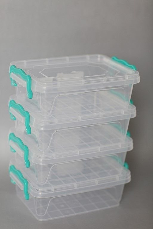 Rechteckig Behälter, Aufbewahrungsbox, Transparentbox, Kunststoffbox, Klappbox, Plastikbox – transparent – 25,00 Liter