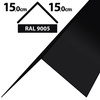 2m Winkelblech Kantblech Kante Blechwinkel pulverbeschichtetes 0,5mm, Zuschnitt 30cm -RAL-9005 Schwarz