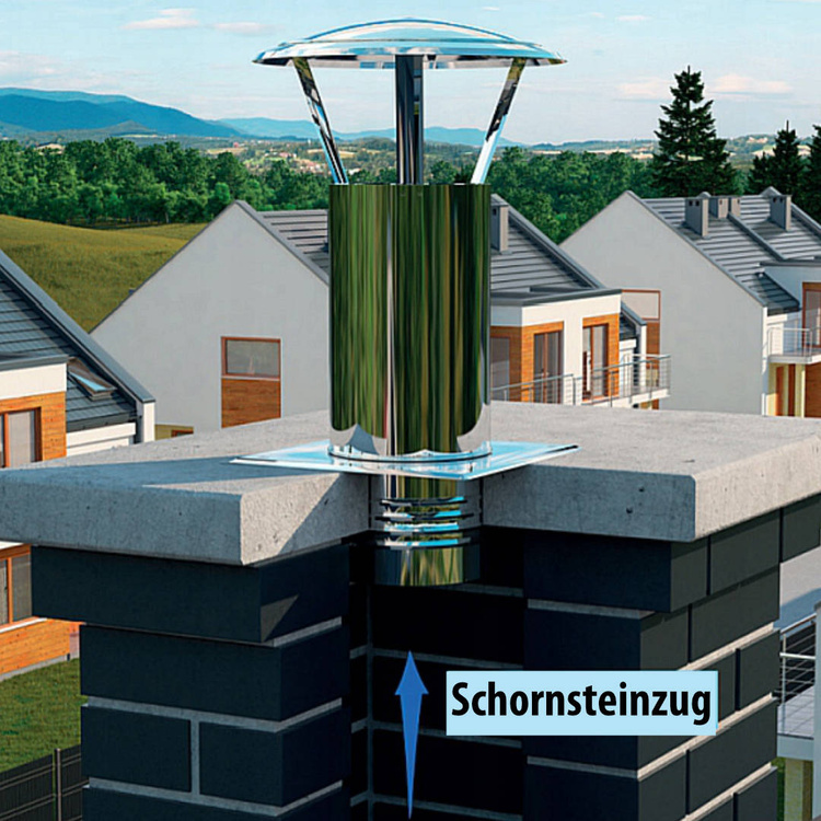 Belüftungskappe aus Chrom-Nickel Blech - Ø 130 mm