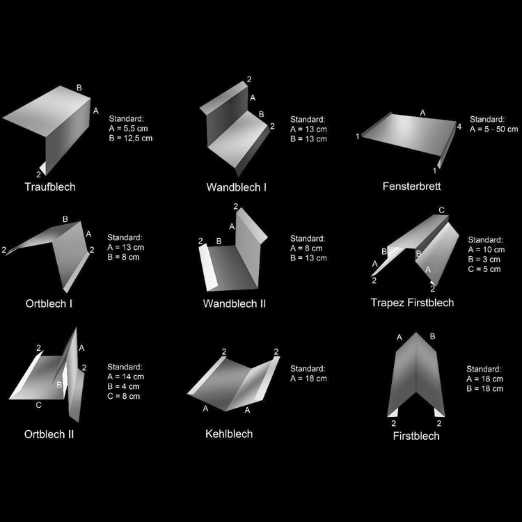 1m Winkelblech Kantblech Kante Blechwinkel pulverbeschichtetes 0,5mm, Zuschnitt 35cm -RAL-9005 Schwarz