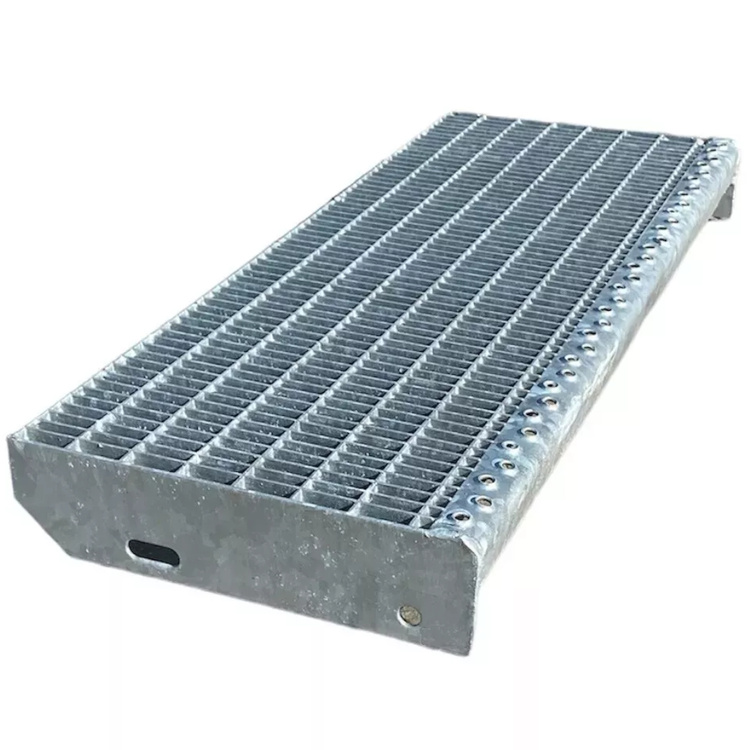 Metallstufe verzinkt Gitterroststufen Treppenstufen, Maschenweite 33x11 mm - 1000/270 mm