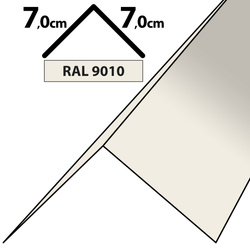 1m Winkelblech Kantblech Kante Blechwinkel pulverbeschichtetes 0,5mm, Zuschnitt 14cm -RAL-9010 Weiß