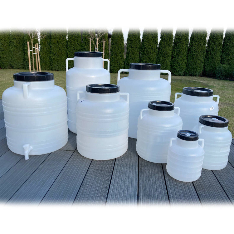 Weithalsfass Sauerkrautfas Regen Fass Gepäcktonne Camping - 5 Liter - weiß