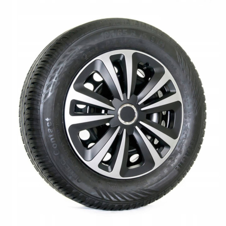 Radkappen, Radkappen silber&schwarz TERRA RING MIX 14" - 4er Set