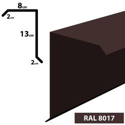 2m Ortgangblech Ortblech Windblech, pulverbeschichtetes 0,5mm, Zuschnitt 25cm -RAL-8017 Braun