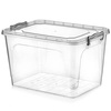 Rechteckig Behälter, Aufbewahrungsbox, Transparentbox, Kunststoffbox, Klappbox, Plastikbox – transparent – 30,00 Liter