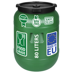 Weithalsfass Sauerkrautfas Regen Fass Gepäcktonne Camping, grün - 80 Liter