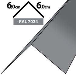 1m Winkelblech Kantblech Kante Blechwinkel pulverbeschichtetes 0,5mm, Zuschnitt 12cm -RAL-7024 Grau