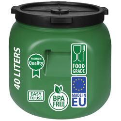 Weithalsfass Sauerkrautfas Regen Fass Gepäcktonne Camping, grün - 40Liter