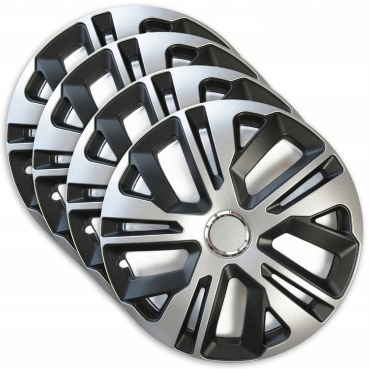 Radkappen, Radkappen silber&schwarz RAVEN RING MIX 16" - 4er Set