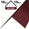 2m Winkelblech Kantblech Kante Blechwinkel pulverbeschichtetes 0,5mm, Zuschnitt 20cm -RAL-3005 Weinrot