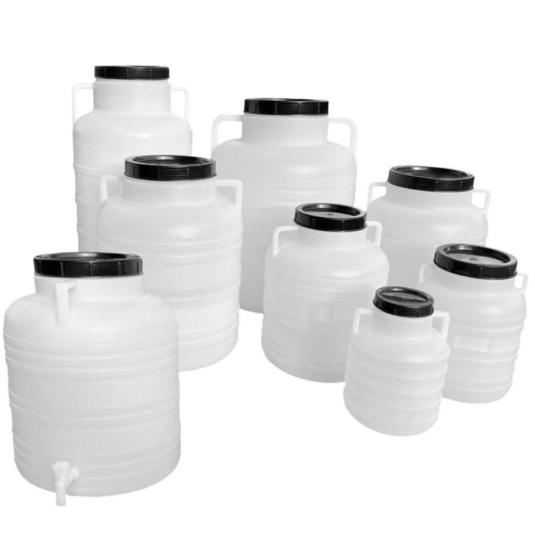 Weithalsfass Sauerkrautfas Regen Fass Gepäcktonne Camping - schlank - 60 Liter - weiß