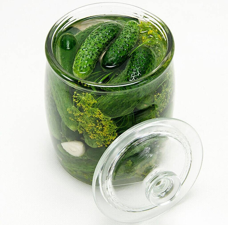 Gurkenglas, Einmachglas, Einmachgläser aus Glas mit Deckel - transparent - 0,9 Liter