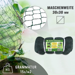 Vogelschutznetz Teichnetz Obstbaumnetz Schutznetz sehr stark - schwarz /grün - 8,0x25,0 Meter