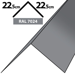 1m Winkelblech Kantblech Kante Blechwinkel pulverbeschichtetes 0,5mm, Zuschnitt 45cm -RAL-7024 Grau