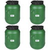 Weithalsfass Sauerkrautfas Regen Fass Gepäcktonne Camping, grün - 30 Liter / Satz mit 4 Fässern