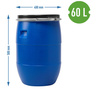 Weithalsfass Futtertonne Fasssilage Kunststoff Regen Fass Gepäcktonne - 60 Liter - blau