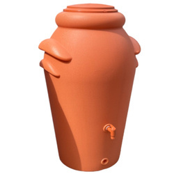 Regenwassertonne Regentonne Regenbehälter Regentank Regenfass mit Zapfhahn - 200 Liter -  terracotta