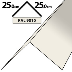 1m Winkelblech Kantblech Kante Blechwinkel pulverbeschichtetes 0,5mm, Zuschnitt 50cm -RAL-9010 Weiß