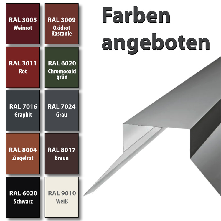 1m Firstblech Trapez Firstabschluss Dachblech pulverbeschichtetes, Zuschnitt 35 cm -RAL-7024 Grau