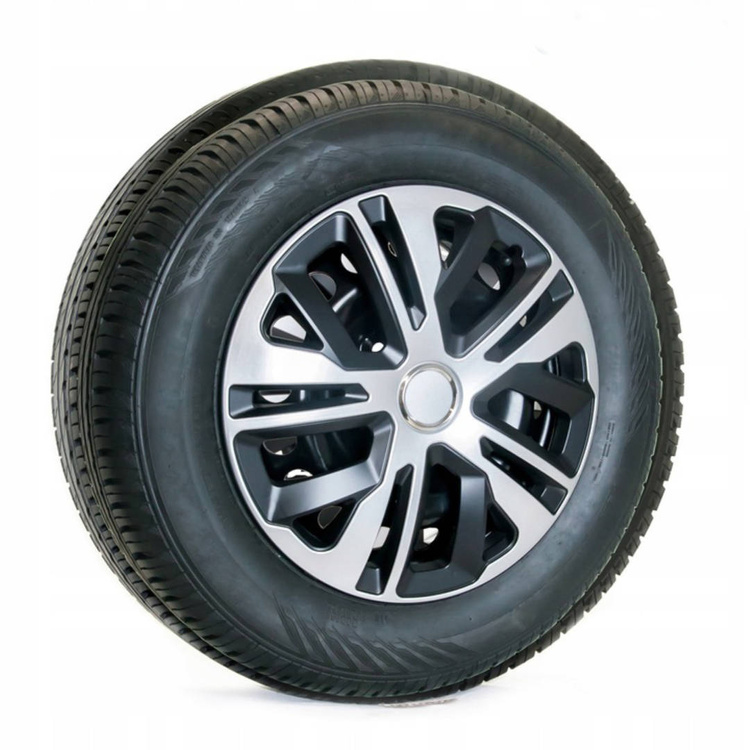 Radkappen, Radkappen silber&schwarz RAVEN RING MIX 15" - 4er Set