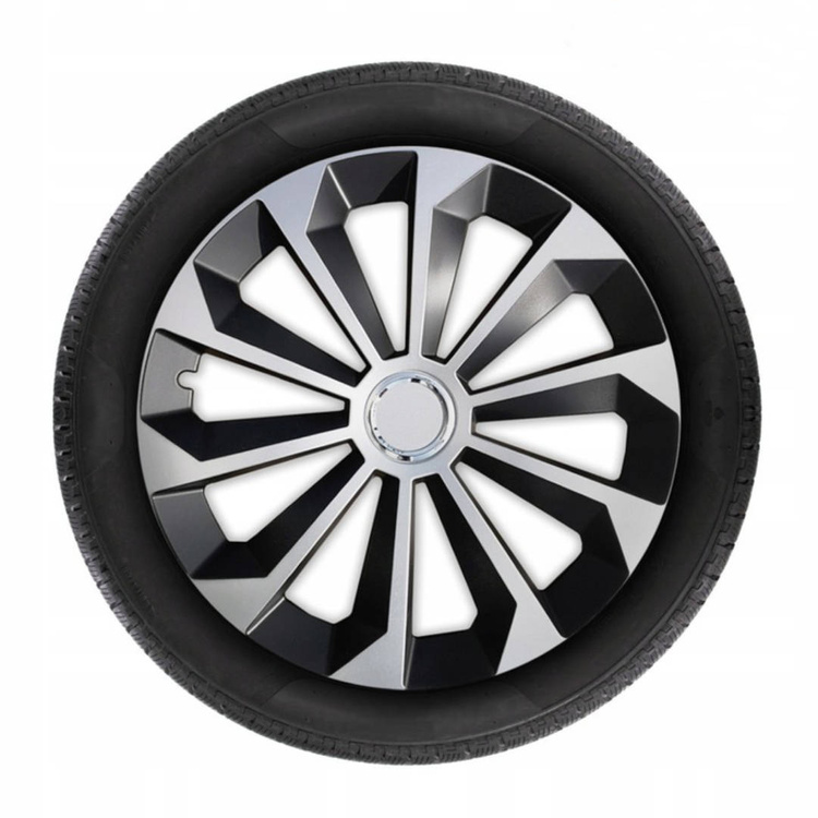 Radkappen, Radkappen silber&schwarz FAME RING MIX 15" - 4er Set