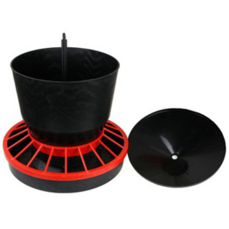 Futterautomat aus Kunststoff für Geflügelarten / Futtertrog Geflügel - 22 kg