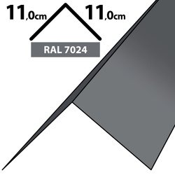 2m Winkelblech Kantblech Kante Blechwinkel pulverbeschichtetes 0,5mm, Zuschnitt 22cm -RAL-7024 Grau