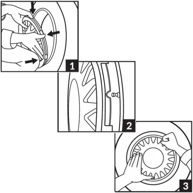 Radkappen, Radkappen silber&schwarz REX RING MIX 16" - 4er Set