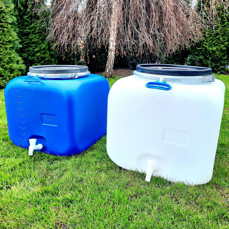 Weithalsfass Futtertonne Fasssilage Kunststoff Regen Fass mit Zapfhahn - 100 Liter - blau