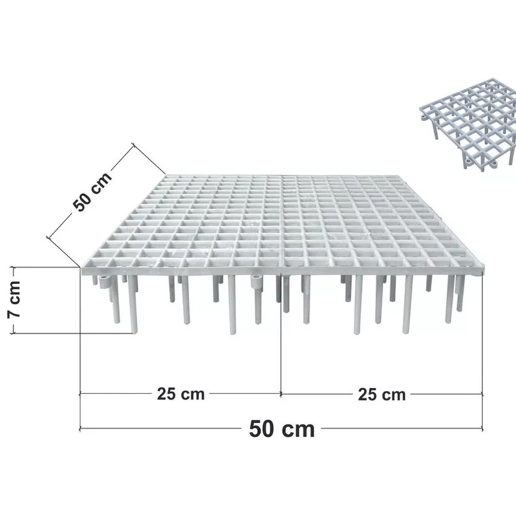 Bodenrost Kunststoff Fuß Bodengitter für Tauben - Belastbar bis 200 kg -1m²